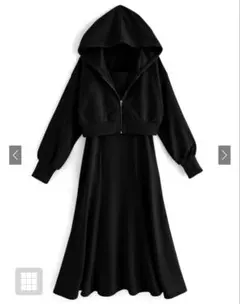 パーカー×ワンピース裏毛スウェットセットアップ[pm269] grl