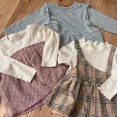 M*2様 ベビー服セット フリル・ドット・チェック　長袖　90