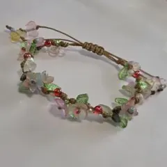 花モチーフ ハンドメイドブレスレット⑫