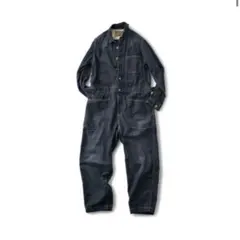 サニークラウズ☆大人味のエンジニアスーツ インディゴ デニム オールインワン M