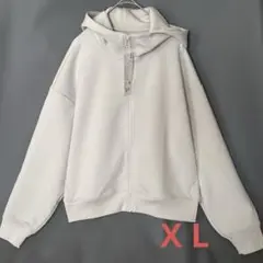 新品　ユニクロ　ドライスェットフルジップ パーカX Lライトグレイ