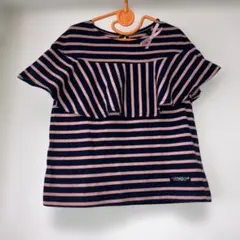 120cm ストライプ柄フリルTシャツ