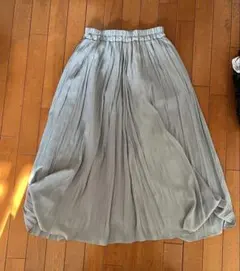 ナノユニバース スカート ギャザー フレア ロング丈 ウエストゴム