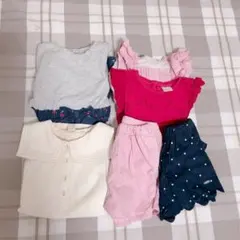 ‼️まとめ売り❤️90 プティマイン　女の子　春夏　半袖　トップス　セットアップ