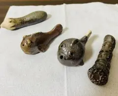 陶製の箸置きセット　未使用品　野菜　魚　焼物
