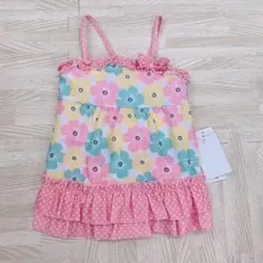 新品 花柄 ピンク 水着 女の子 ワンピース 90