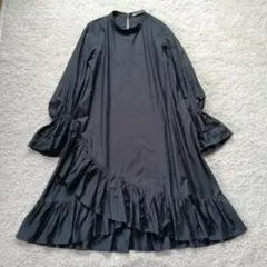 ヌキテパ　SOLID POPLIN HEM CROSS DRESS　フリルワンピのサムネイル