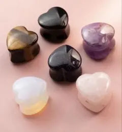 ボディピアス　0G タイガーアイ　ハート型