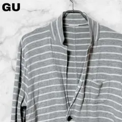 『GU』 ジーユー (XL) / メンズ トップス ボーダー柄カーディガン 長袖のサムネイル