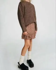 ZARA フラワーバミューダスカート　120