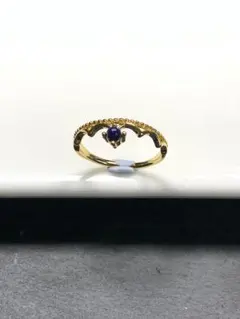 ブラックスピネル　天然石 akia 11号サイズ　リング 14-21