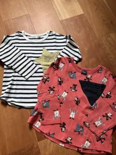 長袖Tシャツ100cm ボーダー＆FELIX柄 2枚set