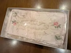 ローズ刺繍 レース ティッシュボックスカバー ピンク