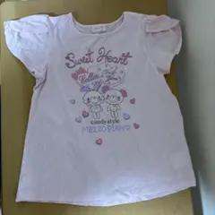 MEZZO PIANO Sweet Heart Tシャツ ピンク