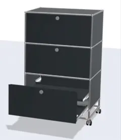 【奥行500】USMハラー 1列3段 補強仕様 キャスター付　ヴィンテージ