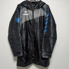 hummel ブラック ベンチコート フード付き