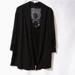 レア✨️　カーディガン　黒　レース　7部袖