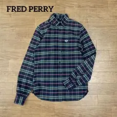 FRED PERRY BD オックスフォードシャツ コットン チェック グリーンのサムネイル