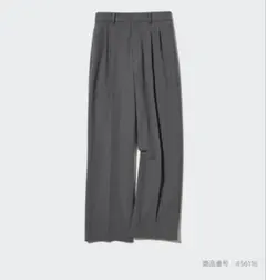 美品　ユニクロ　タックワイドパンツ（ツータック・丈標準69～71cm）M グレー