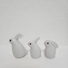 【廃盤品】ARABIA(アラビア)　ヘルヤ　バニー　うさぎ　親子　3体セット