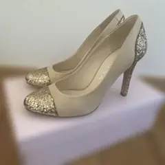 DIANA パンプス ベージュ グリッター ヒール