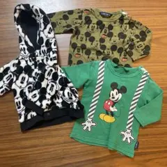 Disney baby ミッキーマウス柄 70,80cm 3点セット