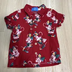 東京ディズニーリゾート ミニーちゃん半袖シャツ　アロハシャツ100サイズ