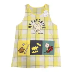【新品未使用】Peanuts チャーリーブラウン　エプロン イエロー チェックのサムネイル