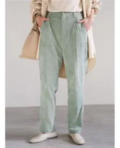 ミントグリーン コーデュロイ スラックス