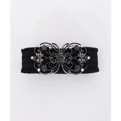 アクシーズファム　薔薇　蝶　ゴムベルト　黒
