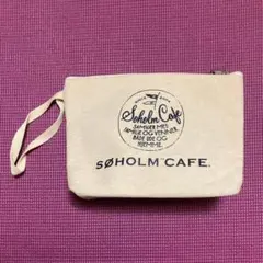 SØHOLM CAFE キャンバスポーチ 大きめ バッグインバッグ ポーチ