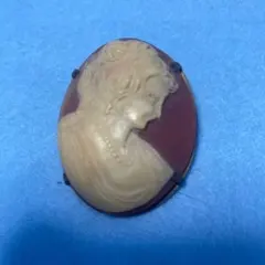 カメオ ヴィンテージ ブローチ アンティーク ブラウン系 NO.21