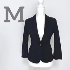 【クリアインプレッション】テーラードジャケット　ストレッチ　ブラック　黒　M