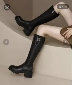 Miniministore ロングブーツ 美脚ブーツ ブラックのサムネイル