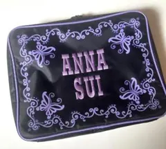 ANNA SUI 刺繍ロゴバタフライ　トラベルポーチ　マルチポーチ