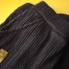 UNIQLOプリーツストレートパンツ ネイビー Lサイズ　未着用