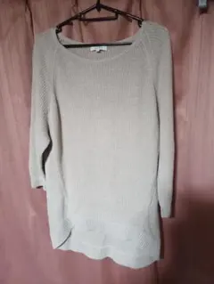 PLSTプラステ ベージュ リネンコットン長袖ニット Mサイズ