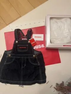 mikiHOUSE ダークデニム サロペットワンピース