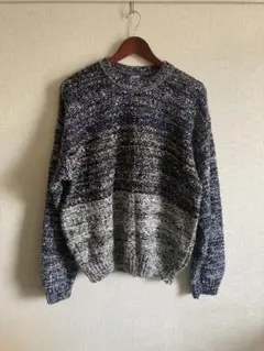 昇*三様 90s JUNMEN border knit 紺×黒×白 イタリア製のサムネイル