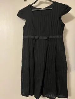 黒 ストライプ フォーマルワンピース