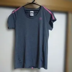 adidas アディダス Tシャツ グレー ピンク