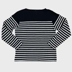 MUJI ボートネックボーダーカットソー M