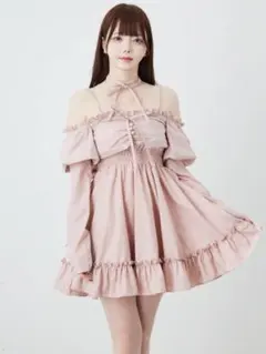 Ank Rouge オフショルドーリーワンピース