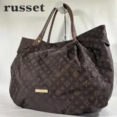 ラシット トートバッグ 肩掛け モノグラム 軽量 A4可能 ナイロン ブラウン