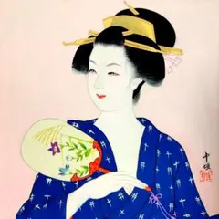 村上隆 ポスター もののけ京都 京都の舞妓さん 青に桜 直筆サイン入り