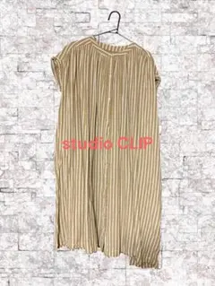 studio CLIP ストライプ 半袖ワンピース F