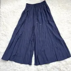 タイムセール　GLOBAL WORK さらさらリラックスフレアワイドパンツ　M