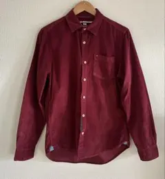 【美品】トミーヒルフィガー コーデュロイシャツ エルボーパッチ ボルドー 【S】
