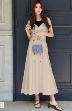 ベルト付きトレンチデザインジャンパースカート　tw993