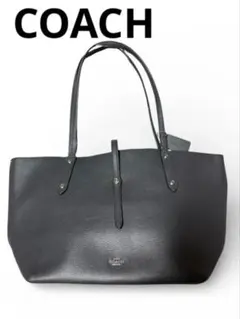 COACH コーチ　ブラックレザートートバッグ　A4収納可 58849